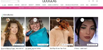 Shopping live stream example Douglas