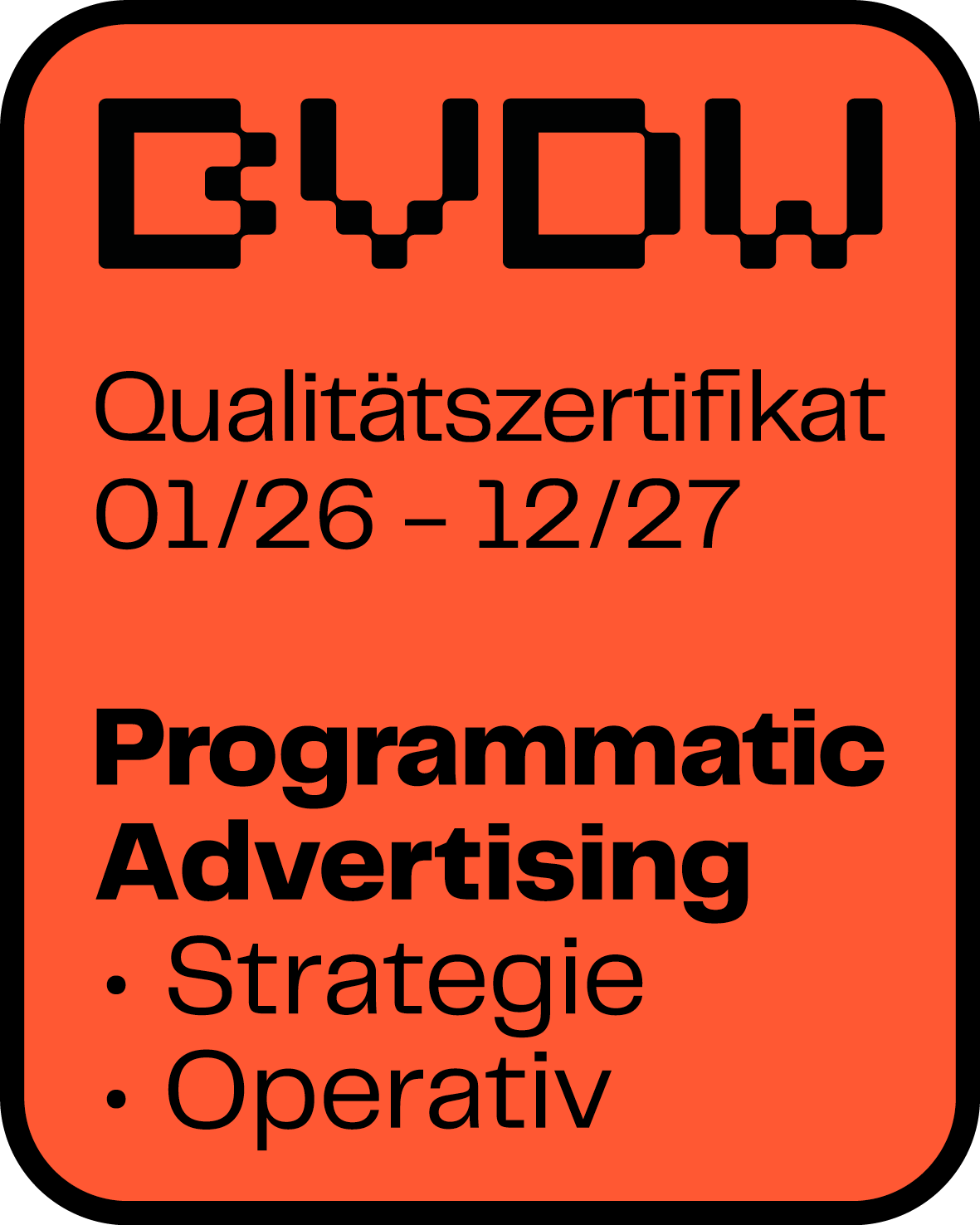 BVDW Programmatic Advertising Zertifkat
